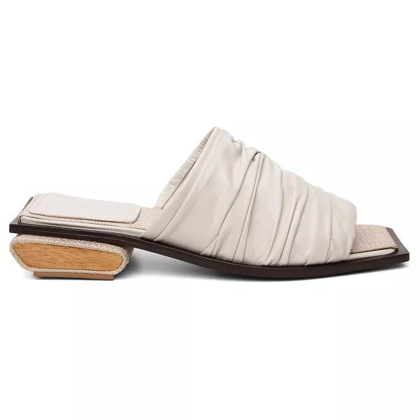 Sandália Baixa Bloco Mule Agora Off White