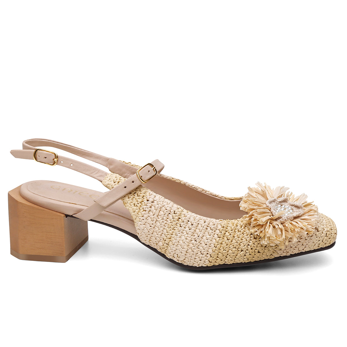 Mule Tiras Duplas Flor