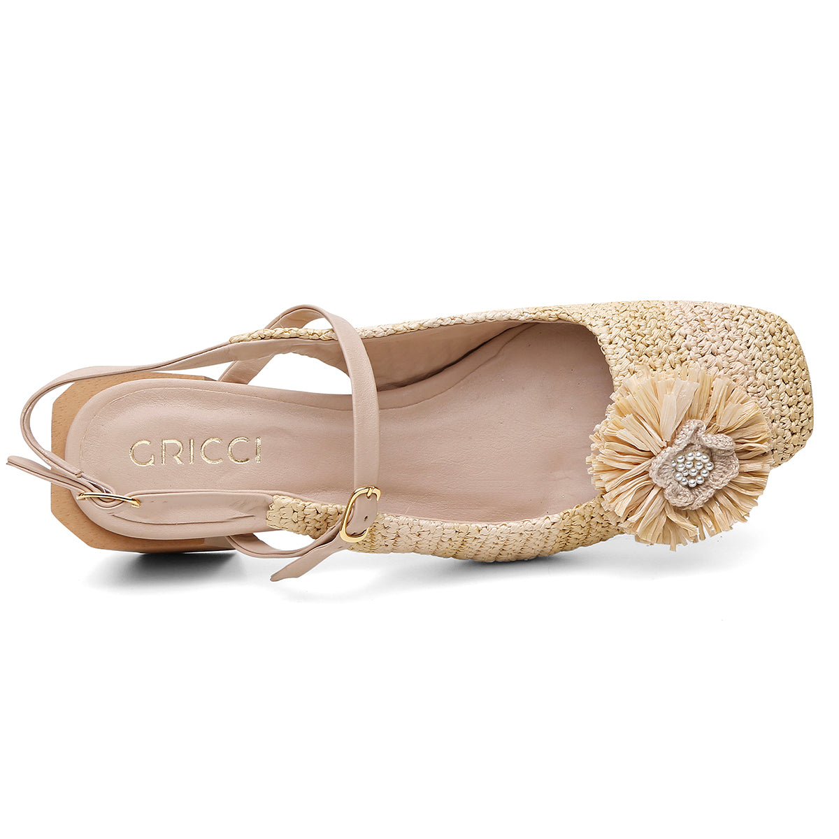 Mule Tiras Duplas Flor