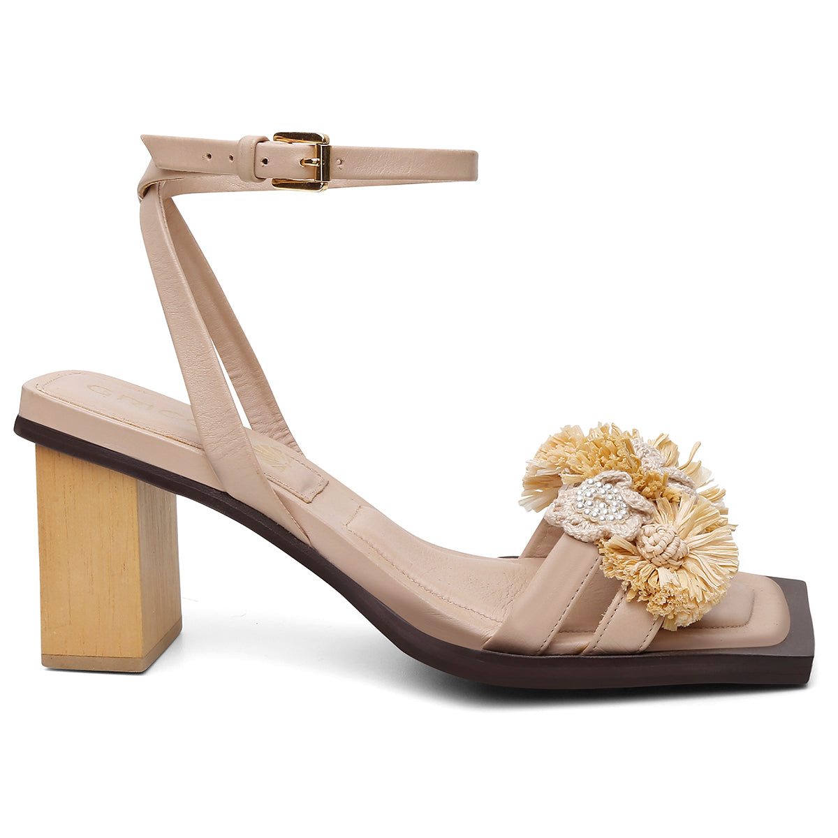 Sandália Alta Flor Crochê