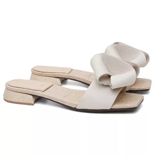 Rasteira Mini Flor Off White