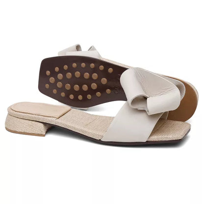 Rasteira Mini Flor Off White