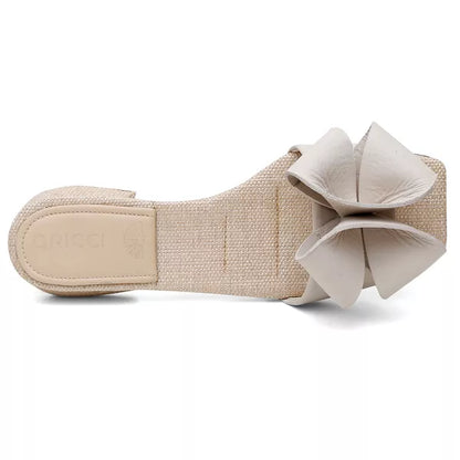 Rasteira Mini Flor Off White