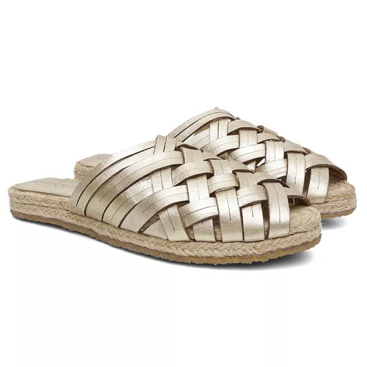 Rasteira Espadrile X Metalizado Ouro Light