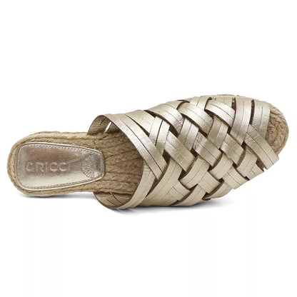 Rasteira Espadrile X Metalizado Ouro Light