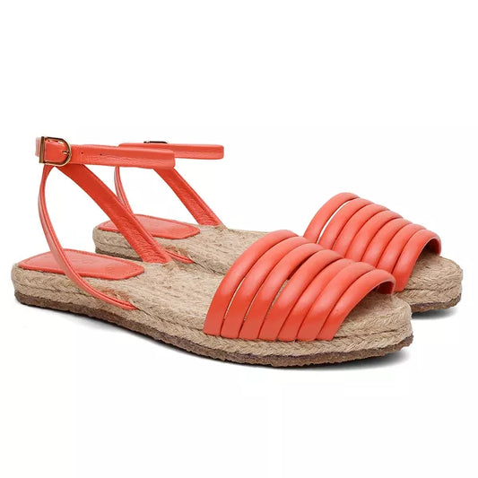Rasteira Espadrile Tiras Coral