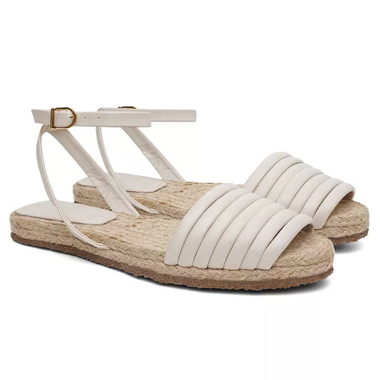 Rasteira Espadrile Tiras Off White