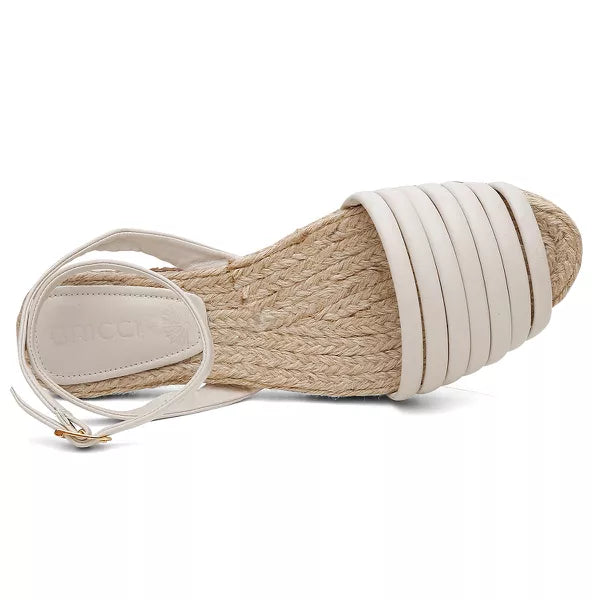 Rasteira Espadrile Tiras Off White