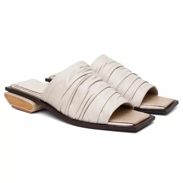 Sandália Baixa Bloco Mule Agora Off White