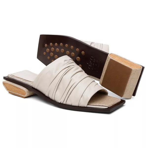 Sandália Baixa Bloco Mule Agora Off White