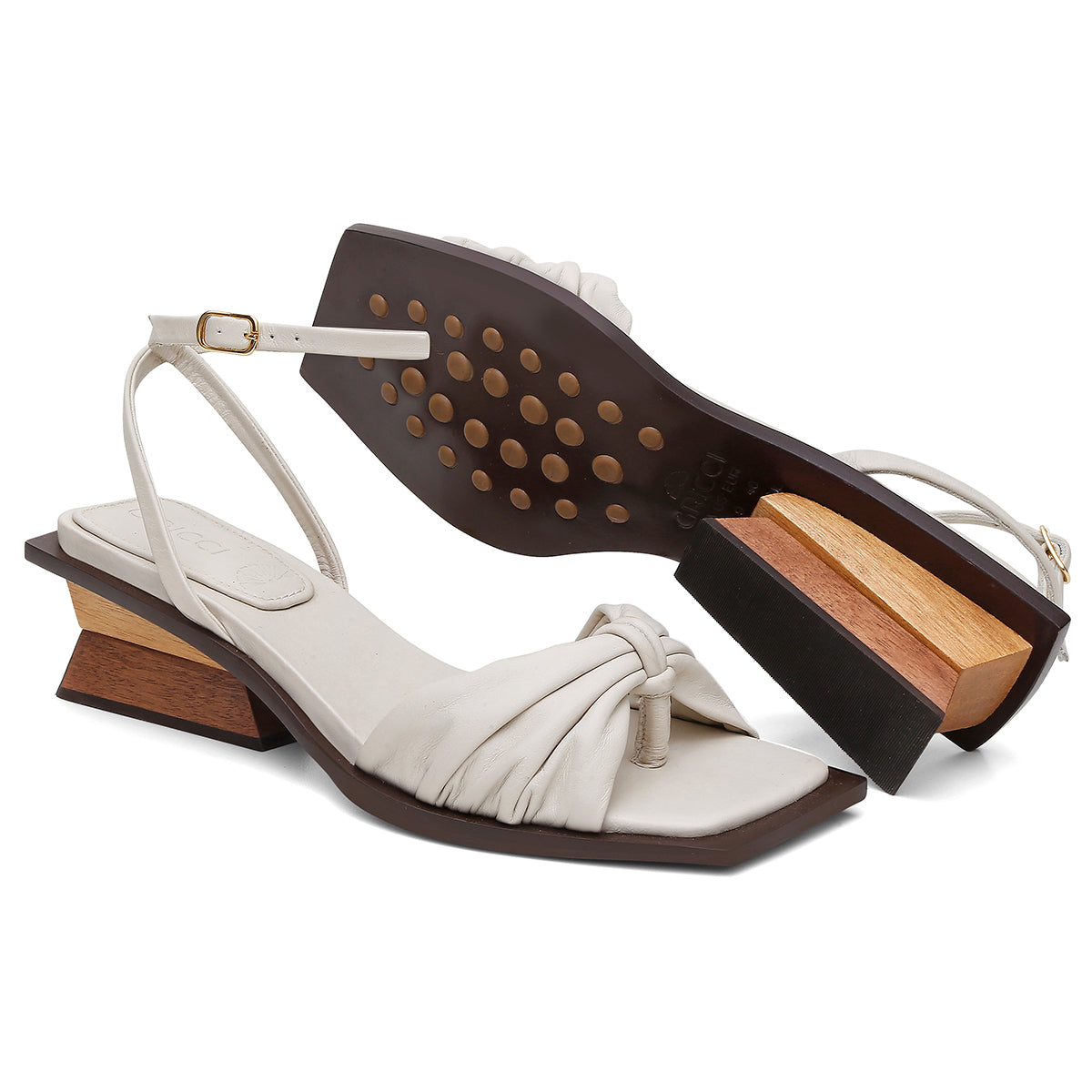 Sandália Média Bloco Dedo Agora Off White