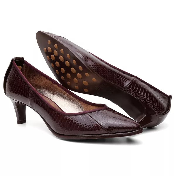Scarpin Pele Cobra Vinho