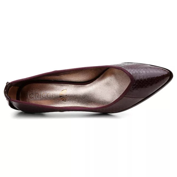 Scarpin Pele Cobra Vinho